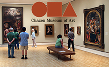 visitors in the chazen museum.