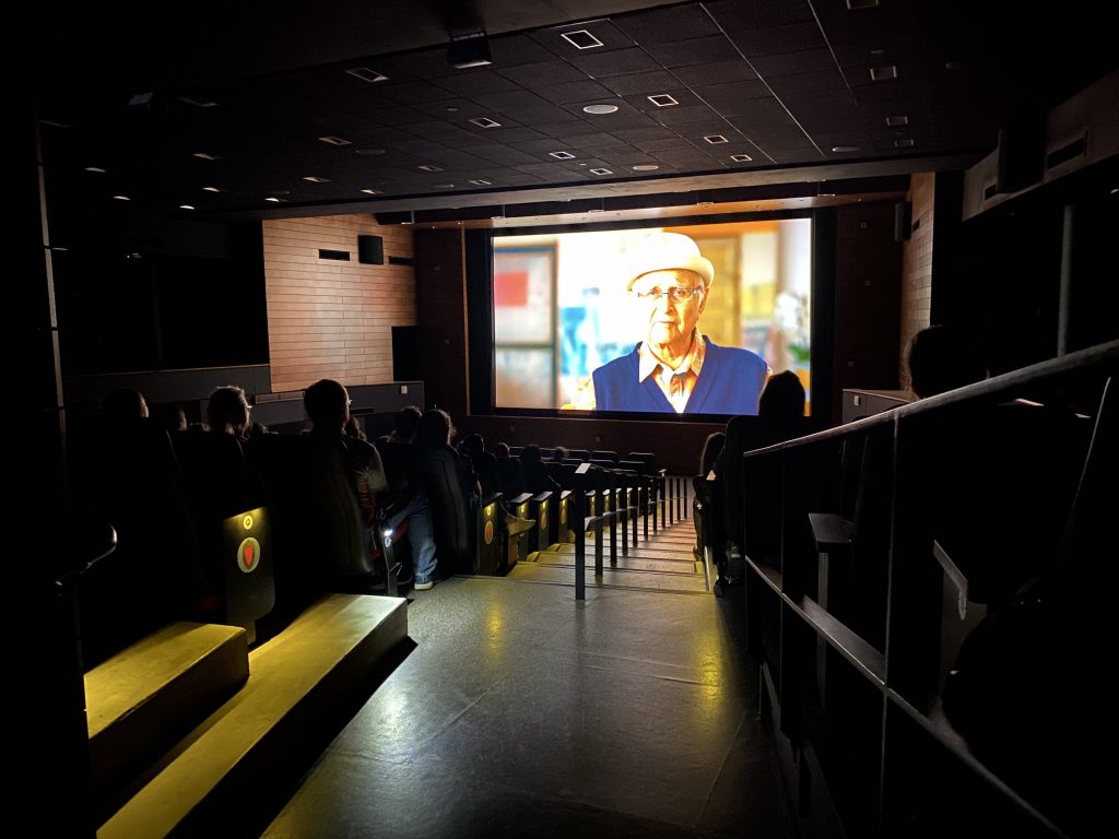 Gratitude Revealed Screening shot of the movie being played on screen